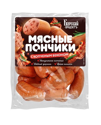 Сардельки Барский продуктъ Пончики с беконом 300г