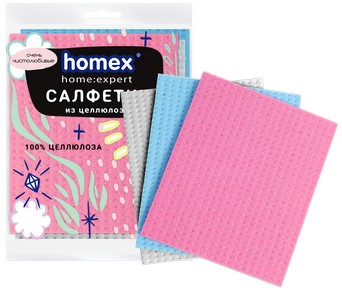 Салфетки из целлюлозы Homex 3шт