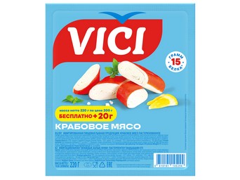 Крабовое мясо охлажденное VICI 200г