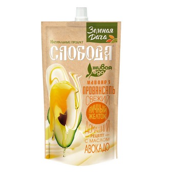 Майонез СЛОБОДА  Зеленая Дача с маслом авокадо 67% 400мл
