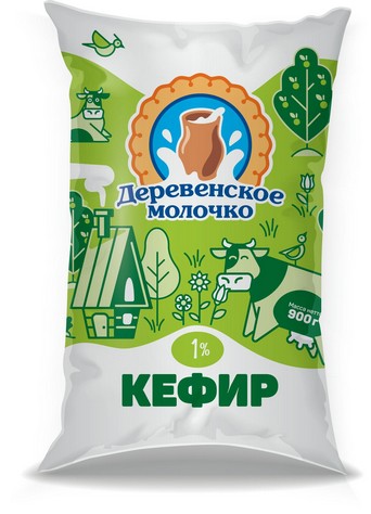 Кефир Деревенское молочко 1% 900г