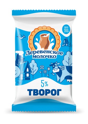 Творог Деревенское молочко 5% 200г