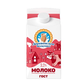Молоко Деревенское молочко 3,2% 1,4л