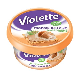 Сыр творожный Виолетта Благородные грибы 70%
