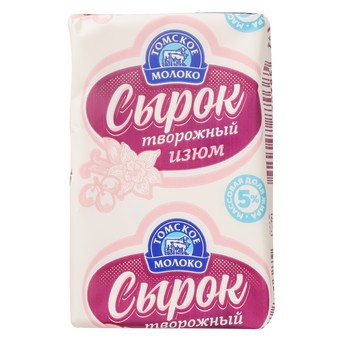 Сырок творожный Томское молоко 5% 90г изюм